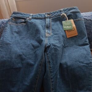 L.L. Bean Women's Boot-Cut Jeans in Medium Blue Denim